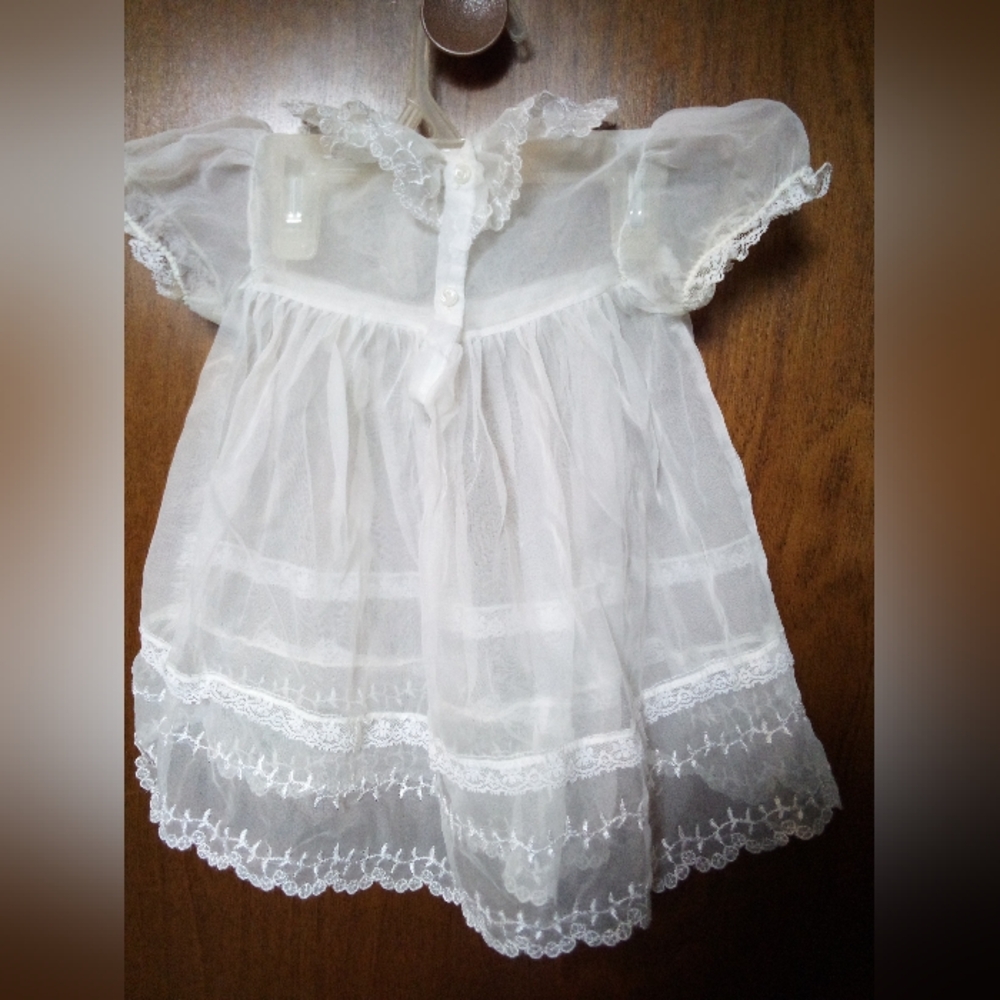 Vintage Nylon Childs Baptism Christening Dress/Smock